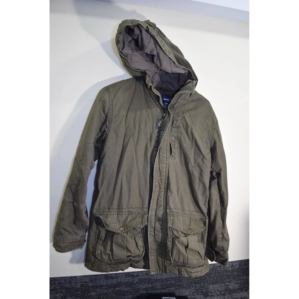 Gap Kids Jacket Army Green Military Paratrooper Utility Field Jacket BOYS XXL 14